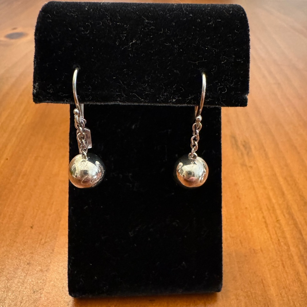 Coach Silver Ball earrings